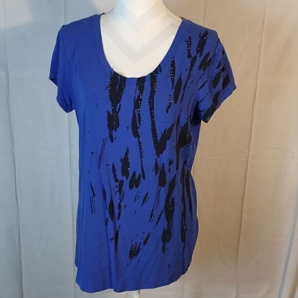 Kenneth Cole Reaction Sequined Women's Tee - Picture 8 of 8